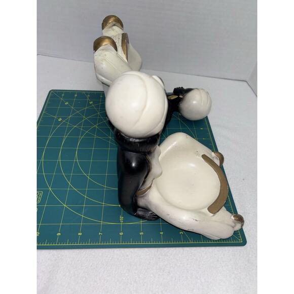 African Man & Woman Trinket Dish Ashtray Incense Art Statues '50's Chalkware - Picture 9 of 11